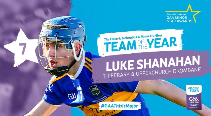 Upperchurch hurler Luke Shanahan named on Minor Team of the Year