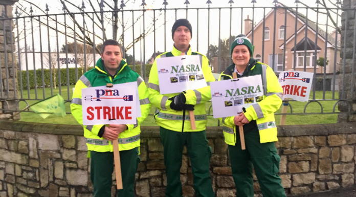 Tipperary NASRA ambulance personnel take to the picket line