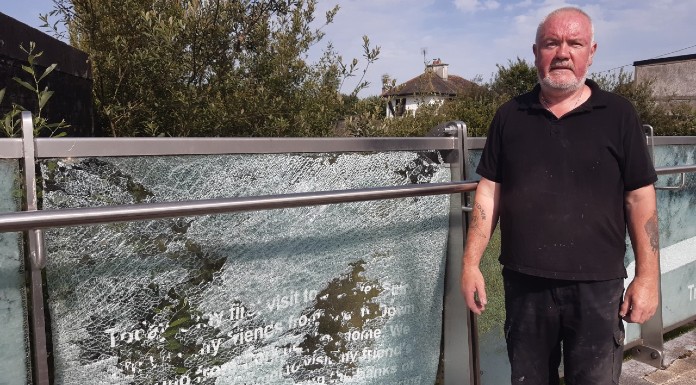 Glass on Clonmel bridge shattered by sledge hammer