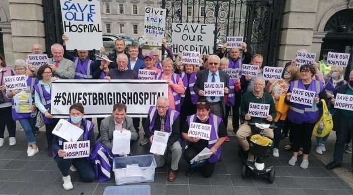 The Save St Brigid’s Action Group visited the Dáil yesterday to hand in their petition